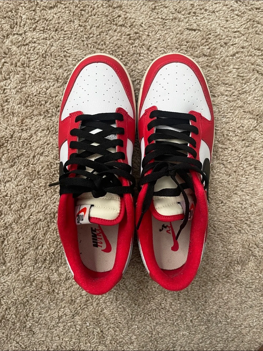 Nike Low-Top Sneakers in Red White and Black